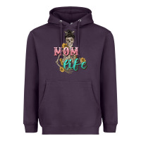 Plum Mom life with skull Mother's Day Heavyweight Hoodie - CowGirlArtShop
