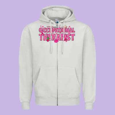 Breast Cancer Occupational Therapist Zipper Hoodie Designed By Texasbilliewilder