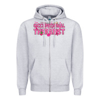 Heather Grey breast cancer occupational therapist Zipper Hoodie - texasbilliewilder