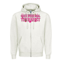 Oatmeal Heather breast cancer occupational therapist Zipper Hoodie - texasbilliewilder