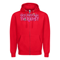 Red breast cancer occupational therapist Zipper Hoodie - texasbilliewilder