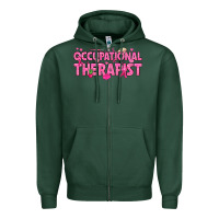 Sports Green breast cancer occupational therapist Zipper Hoodie - texasbilliewilder
