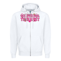 White breast cancer occupational therapist Zipper Hoodie - texasbilliewilder
