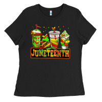 Black juneteenth afro coffee cups Ladies Tee - Jasminsmagicworld