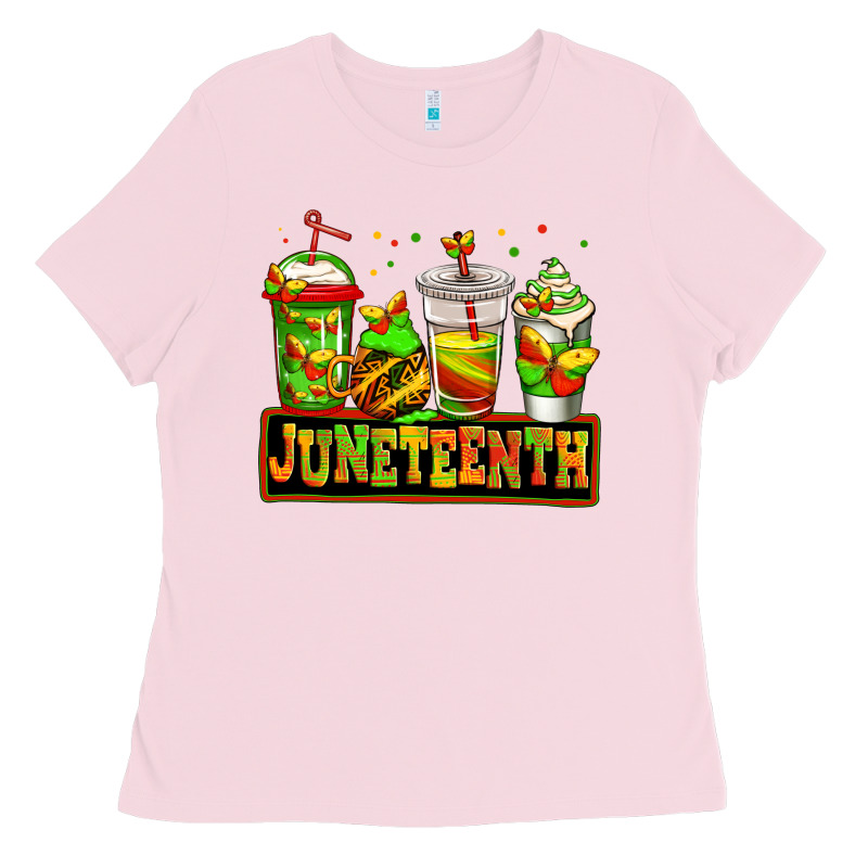 Juneteenth Afro Coffee Cups Ladies Tee by Jasminsmagicworld | Teevron
