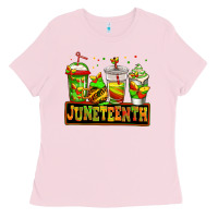 Bubblegum Pink juneteenth afro coffee cups Ladies Tee - Jasminsmagicworld