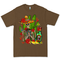 Cacao skeleton with sombrero and tequila Premium Tee - AdoDesignShop