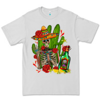 Dove Grey skeleton with sombrero and tequila Premium Tee - AdoDesignShop