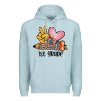Blue Mist peace love 1st grade Premium Hoodie - JahusDesignShop