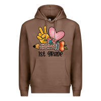 Chestnut peace love 1st grade Premium Hoodie - JahusDesignShop