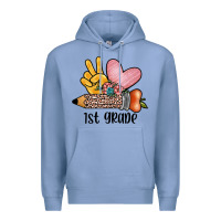 Colony Blue peace love 1st grade Premium Hoodie - JahusDesignShop