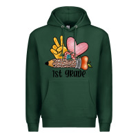 Sports Green peace love 1st grade Premium Hoodie - JahusDesignShop