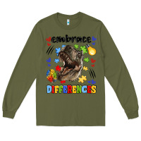 Army Green embrace differences Long Sleeve Tee - LillyAllenDesigns