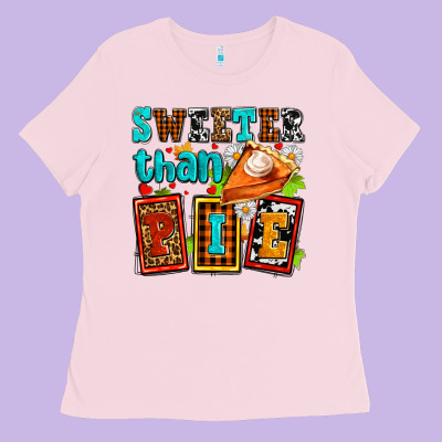 Sweeter Than Pie With Pumpkin Pie Ladies Tee Designed By Adodesignshop