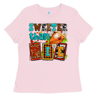 Bubblegum Pink sweeter than pie with pumpkin pie Ladies Tee - AdoDesignShop