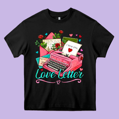 Love Letter With Typewriter Heavy Core Tee Designed By Adodesignshop