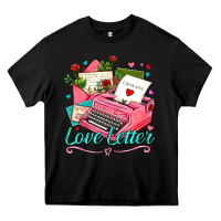 Black love letter with typewriter Heavy Core Tee - AdoDesignShop