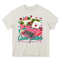 Cream love letter with typewriter Heavy Core Tee - AdoDesignShop