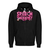 Black breast cancer speech therapist Zipper Hoodie - texasbilliewilder