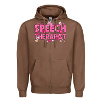 Chestnut breast cancer speech therapist Zipper Hoodie - texasbilliewilder