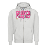 Dove Grey breast cancer speech therapist Zipper Hoodie - texasbilliewilder