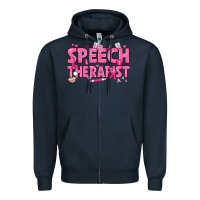 Navy breast cancer speech therapist Zipper Hoodie - texasbilliewilder