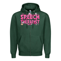 Sports Green breast cancer speech therapist Zipper Hoodie - texasbilliewilder