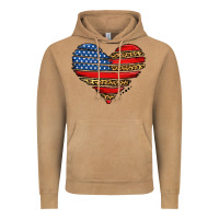 American Leopard Brushstroke Heart Vintage Hoodie | Teevron