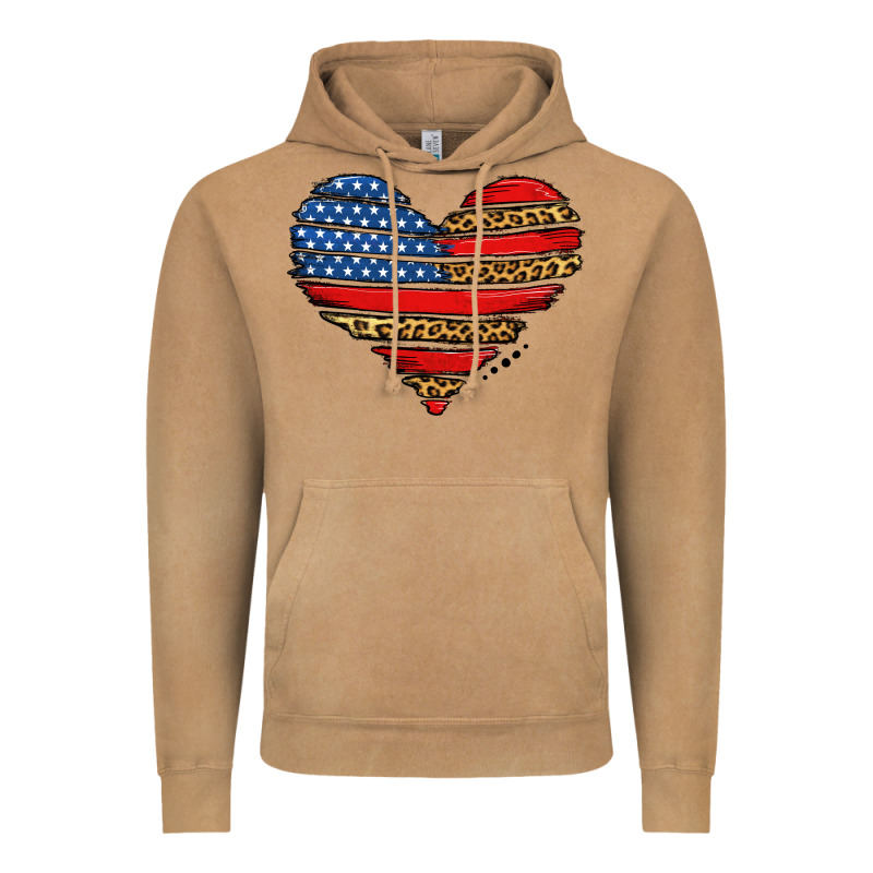 American Leopard Brushstroke Heart Vintage Hoodie by Jasminsmagicworld | Teevron