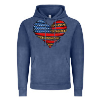 Vintage Denim american leopard brushstroke heart Vintage Hoodie - Jasminsmagicworld