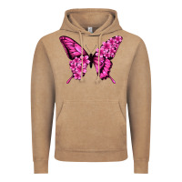 Vintage Coffee Floral pink butterfly Vintage Hoodie - NancyCooperArtShop