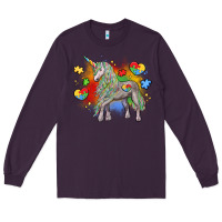 Plum autism unicorn Long Sleeve Tee - LillyAllenDesigns