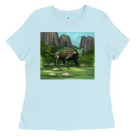 Baby Blue ankylosaurus tumbler Ladies Tee - Artiststas