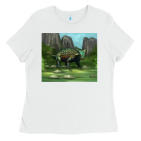 White ankylosaurus tumbler Ladies Tee - Artiststas