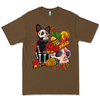 Cacao mexican dead day with skeleton cat Premium Tee - AdoDesignShop