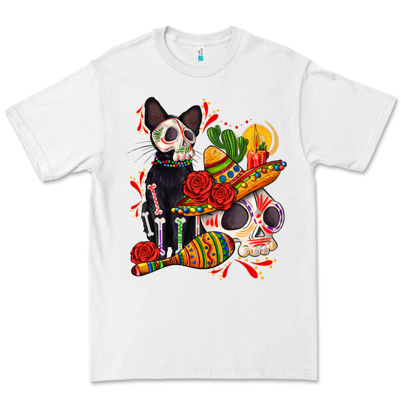 Mexican Dead Day With Skeleton Cat Premium Tee by AdoDesignShop | Teevron