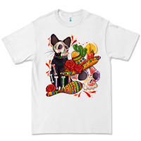 White mexican dead day with skeleton cat Premium Tee - AdoDesignShop