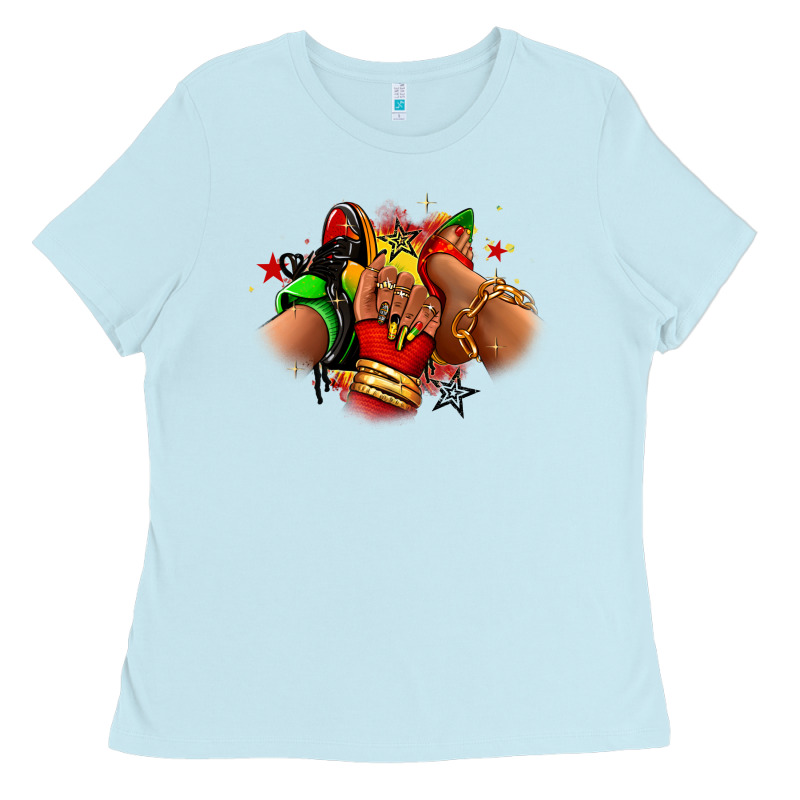 Juneteenth Sneaker And Heel Afro Woman Ladies Tee by RanaPortraitStore | Teevron