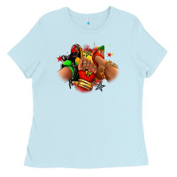 Baby Blue Juneteenth sneaker and heel afro woman Ladies Tee - RanaPortraitStore