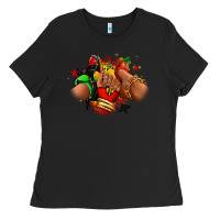 Black Juneteenth sneaker and heel afro woman Ladies Tee - RanaPortraitStore