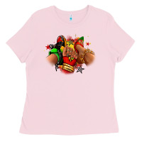 Bubblegum Pink Juneteenth sneaker and heel afro woman Ladies Tee - RanaPortraitStore
