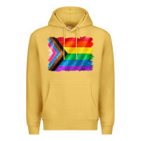 Antique Gold Pride flag background Premium Hoodie - CowGirlArtShop