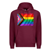 Burgundy Pride flag background Premium Hoodie - CowGirlArtShop