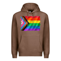 Chestnut Pride flag background Premium Hoodie - CowGirlArtShop