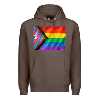 Coffee Pride flag background Premium Hoodie - CowGirlArtShop