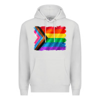 Dove Grey Pride flag background Premium Hoodie - CowGirlArtShop