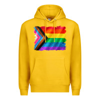 Lemon Pride flag background Premium Hoodie - CowGirlArtShop
