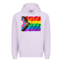 Lilac Pride flag background Premium Hoodie - CowGirlArtShop