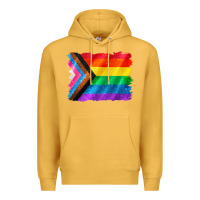 Mustard Pride flag background Premium Hoodie - CowGirlArtShop