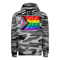 Slate Camo Pride flag background Premium Hoodie - CowGirlArtShop